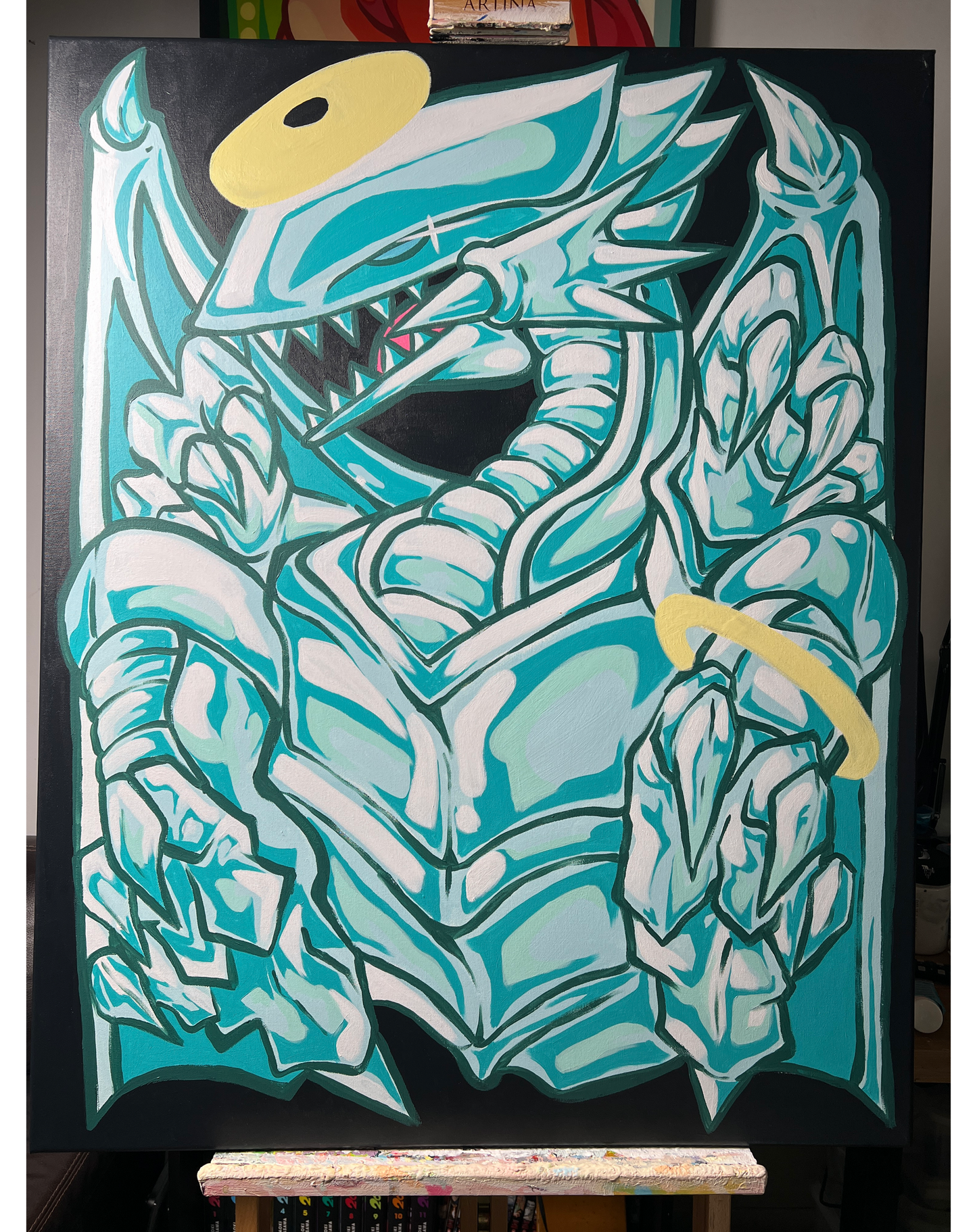 Blue Eyes White Dragon Original painting