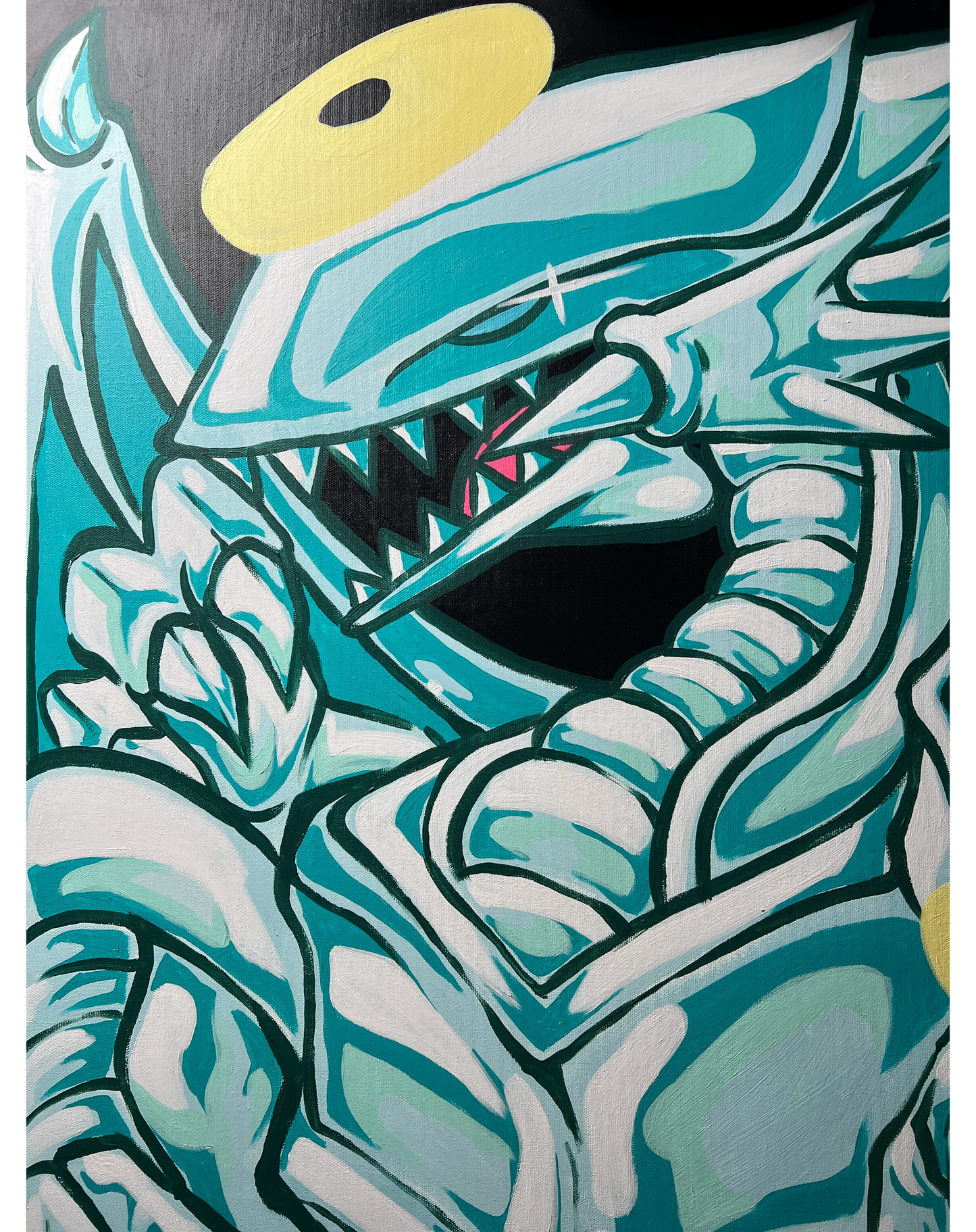 Blue Eyes White Dragon Original painting